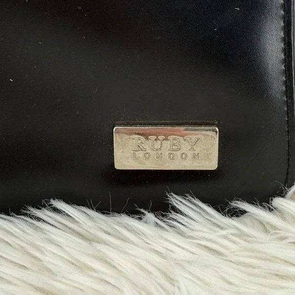 Ruby London Black Shoulder‎ Bag Lace Up 90's Y2K Style Purse Trendy - Picture 2 of 9